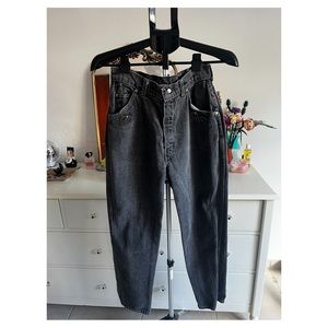 Vintage Black Mom Jeans with Rhinestones